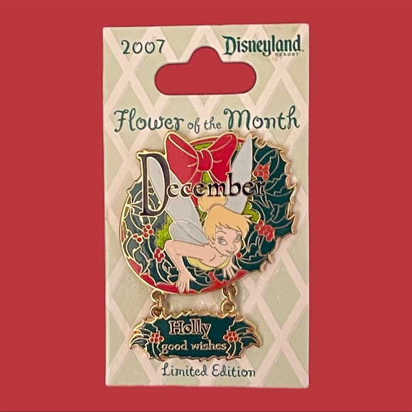 2007 DLR Tinker Bell Flower Collection December Holly Disney Pin LE 1000 - Picture 1 of 1